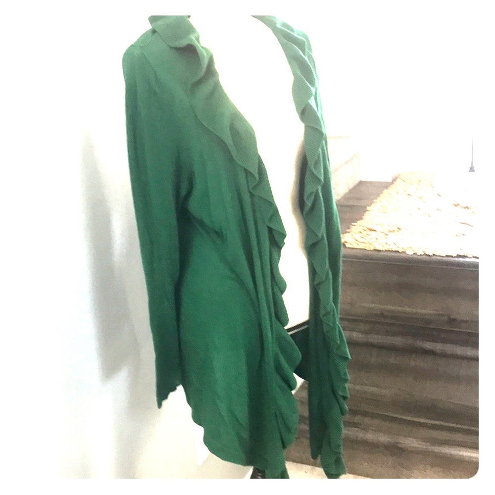 😍Lane Bryant Green Ruffled Duster Over Piece